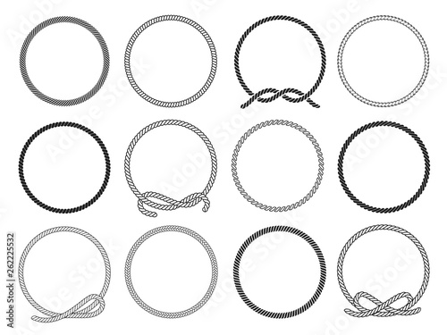 Round rope set, twisted round pattern for decoration photo