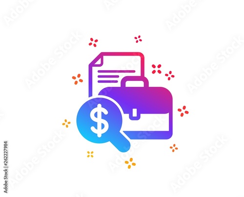 Accounting report icon. Audit sign. Check finance symbol. Dynamic shapes. Gradient design accounting report icon. Classic style. Vector