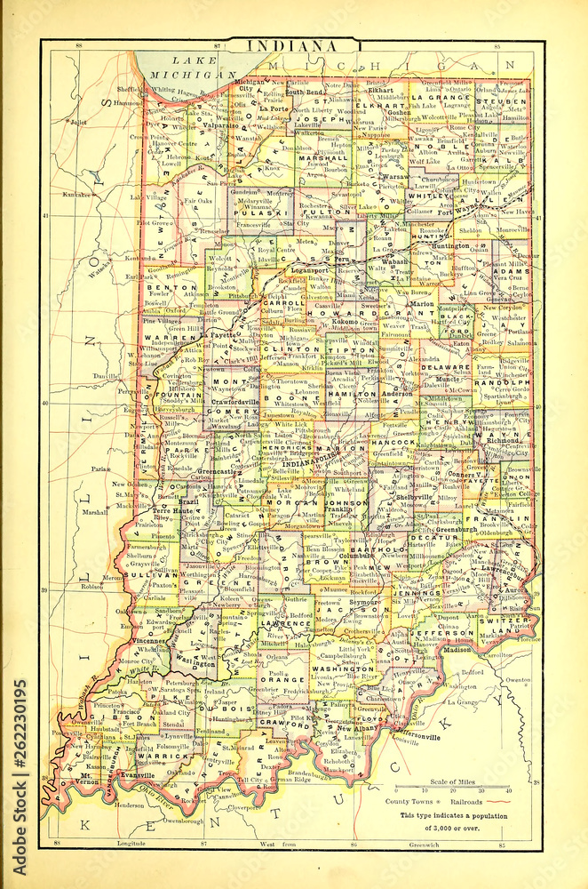 Old US state. Map