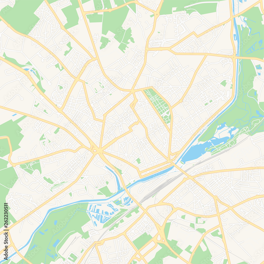 Saint-Quentin, France printable map