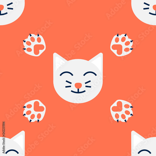 Cute cat seamless pattern