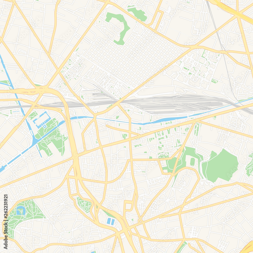 Obraz premium Pantin, France printable map