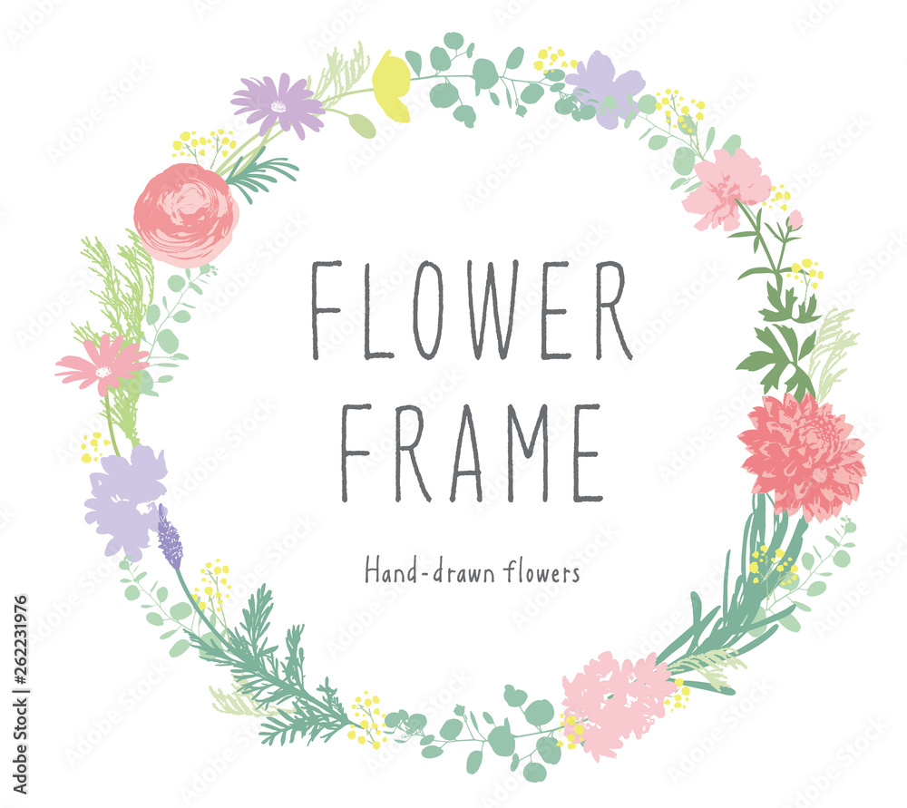 パステルカラーの花フレーム Stock Vector Adobe Stock