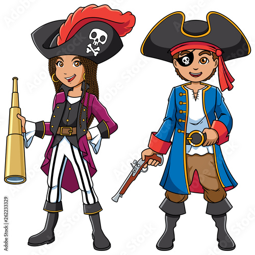 Valokuvatapetti Pirate Kids Cartoon