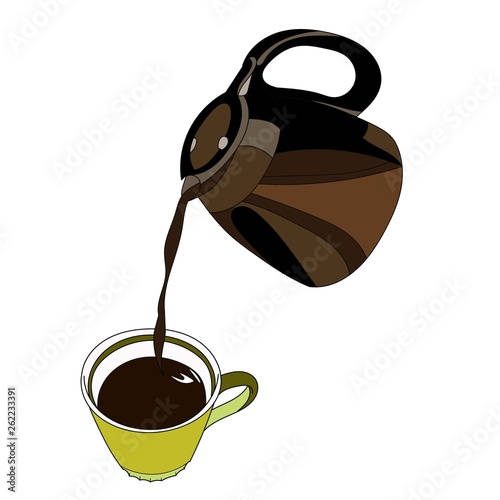 coffe pt with a cap vector art