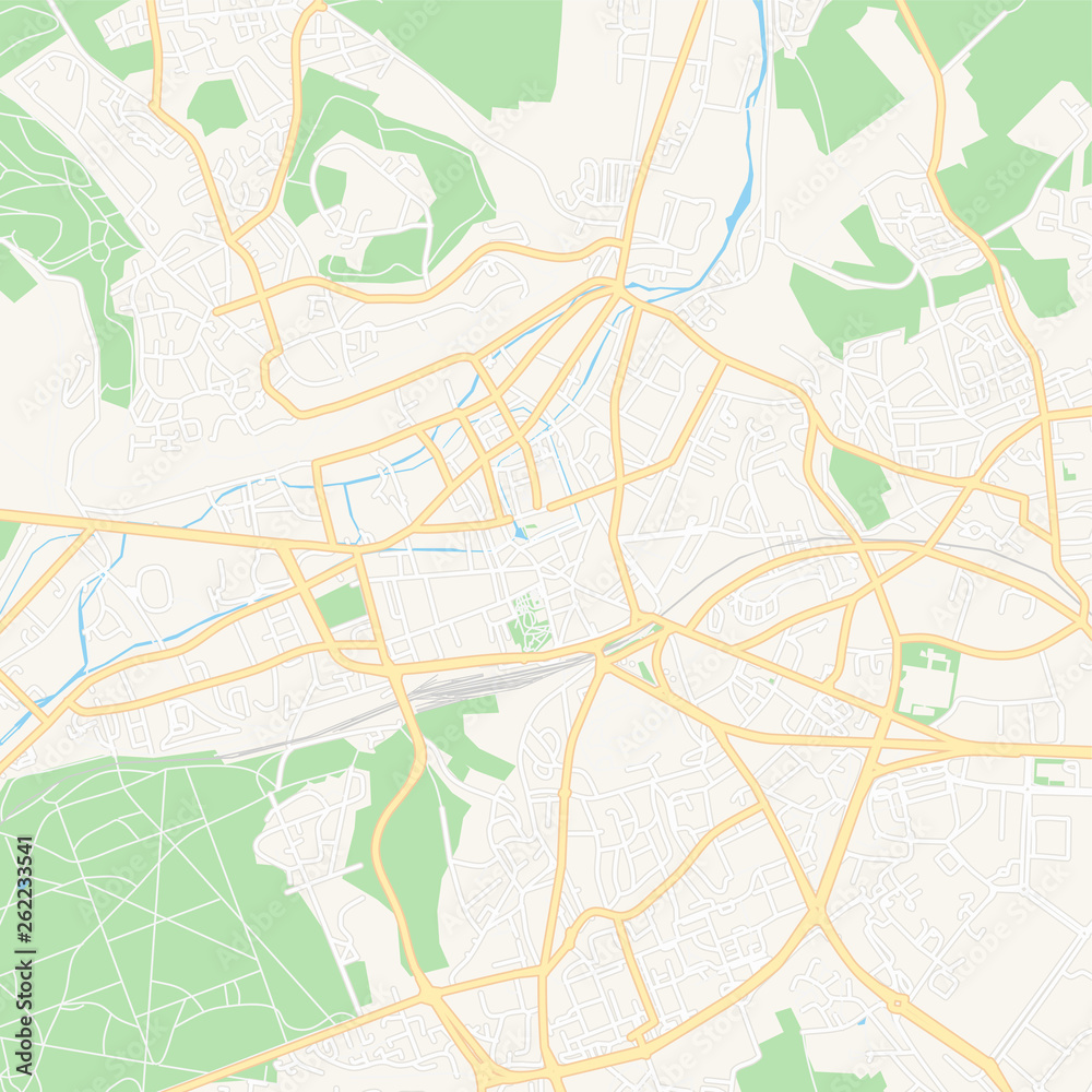Evreux, France printable map