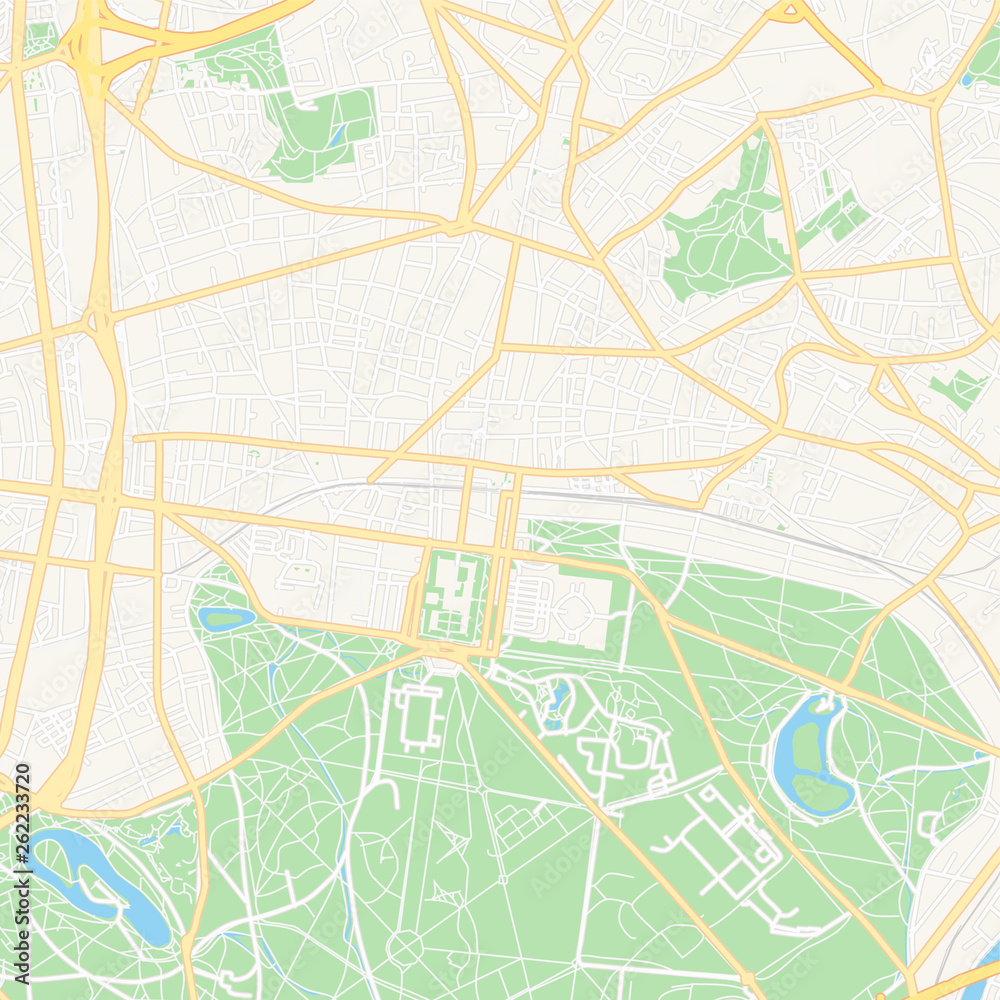 Vincennes, France printable map
