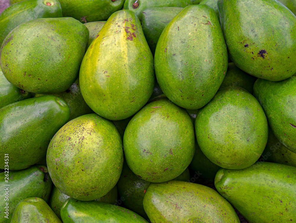 Close-up of a heap of avocados, photographed at the traditional local market of the colonial town of Villa de Leyva, in the Andean mountains of central Colombia. Close-up of a heap of avocados, photographed at the traditional local market of the colonial town of Villa de Leyva, in the Andean mountains of central Colombia.