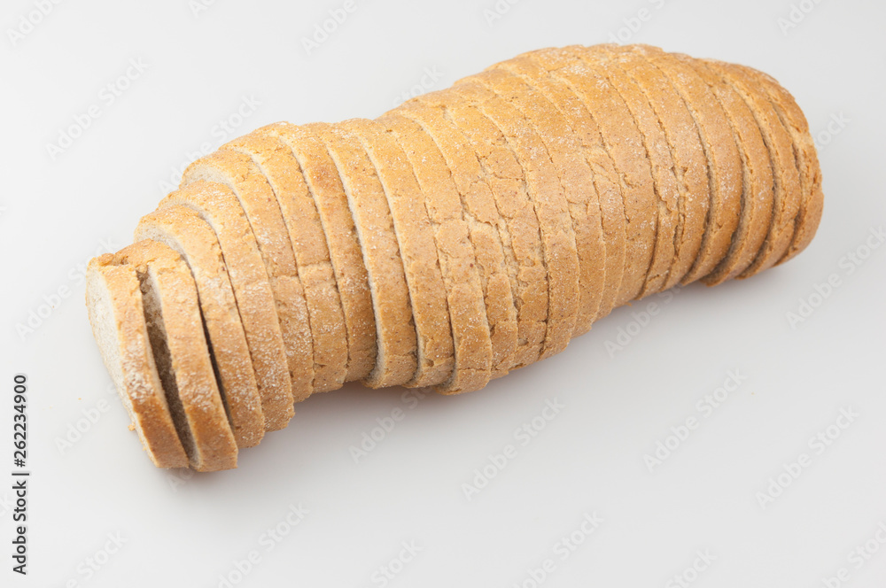 Top view of bread on white background. Top view of bread on white background.