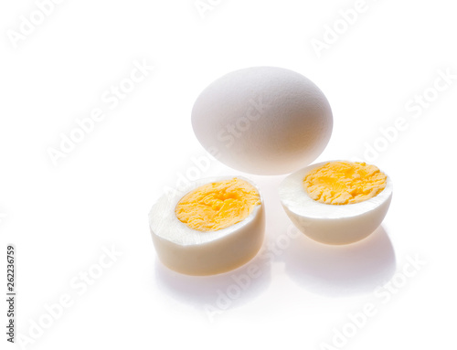 boiled egg cutout isolated on white background