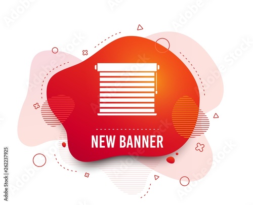 Fluid badge. Louvers sign icon. Window blinds or jalousie symbol. Abstract shape. Gradient louvers icon. Flyer liquid banner. Vector