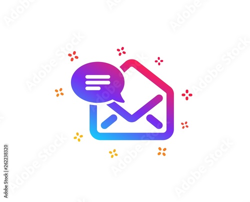 New Mail icon. Message correspondence sign. E-mail symbol. Dynamic shapes. Gradient design new Mail icon. Classic style. Vector