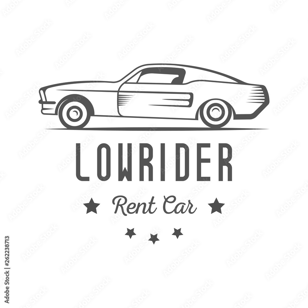 Obraz premium Lowrider Car Logotype.