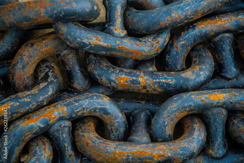 rusty chain on metal background