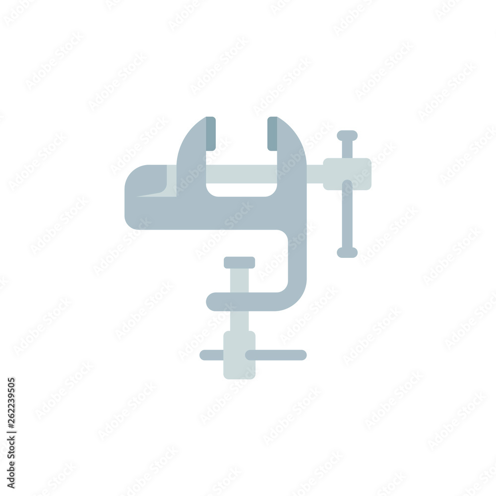 Flat Illustration of a Clamp Flat Illustration of a Clamp