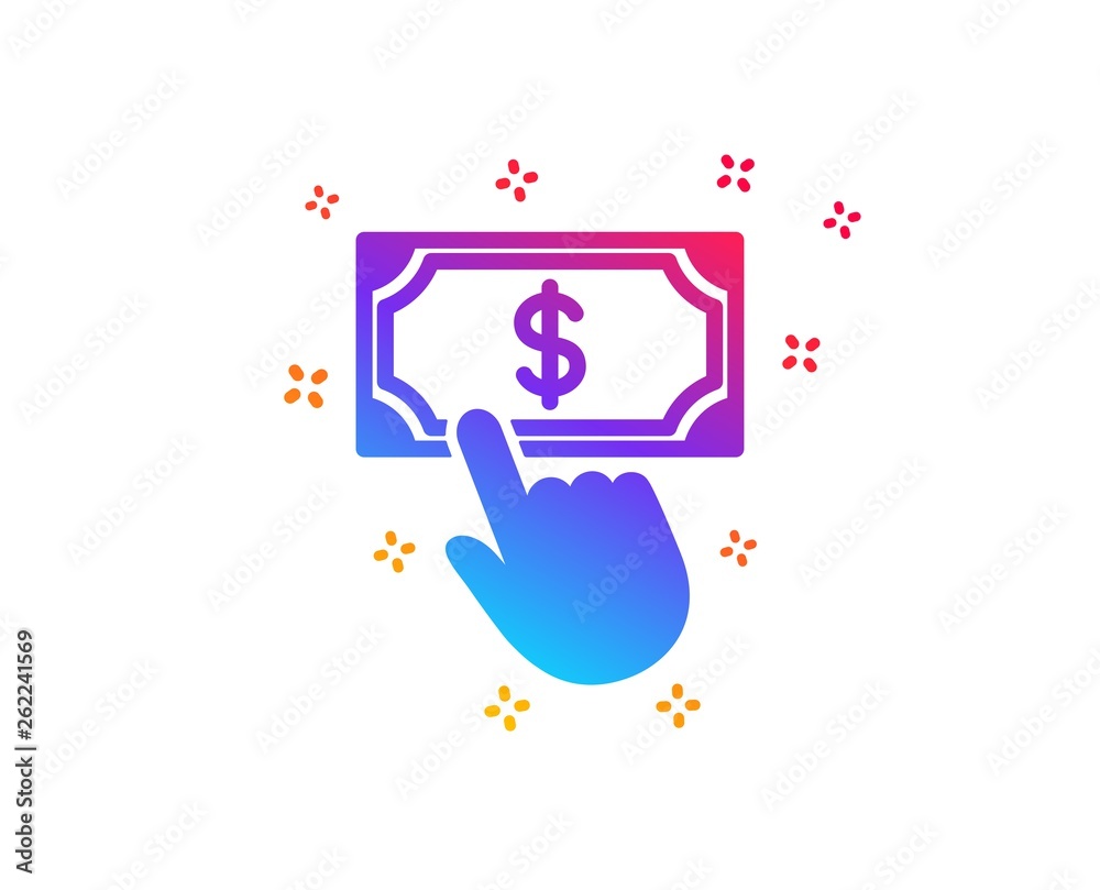 Payment click icon. Dollar exchange sign. Finance symbol. Dynamic shapes. Gradient design payment click icon. Classic style. Vector Payment click icon. Dollar exchange sign. Finance symbol. Dynamic shapes. Gradient design payment click icon. Classic style. Vector