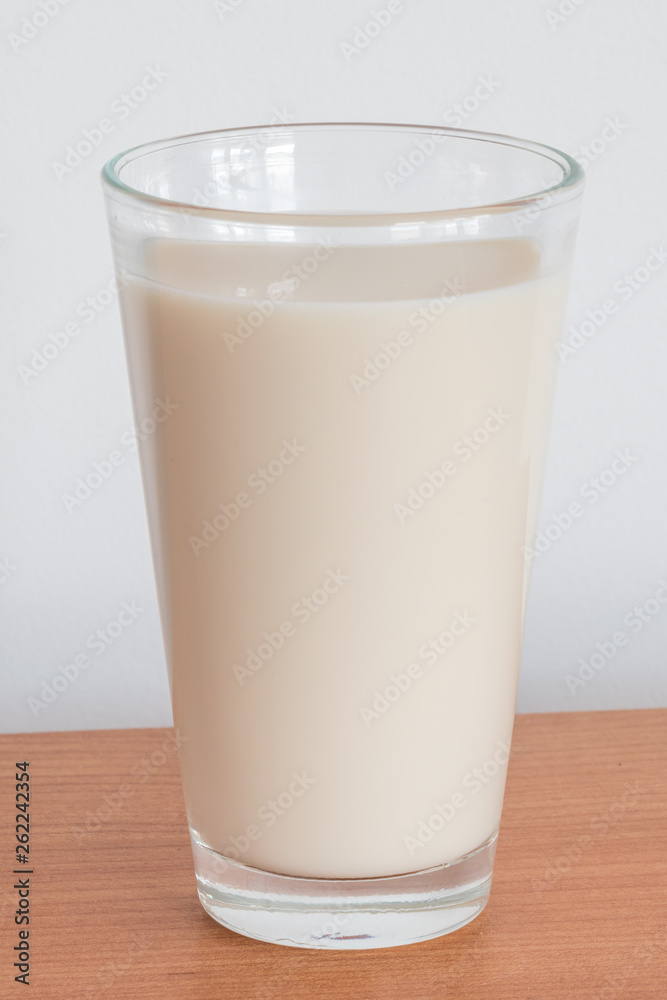 Glass of bio soy milk. Glass of bio soy milk.