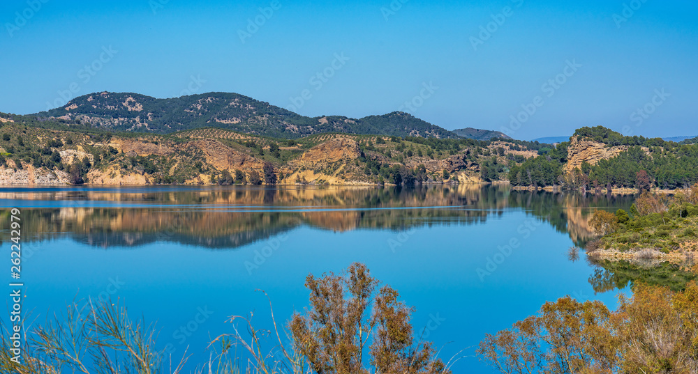Lake Embalse del Guadalhorce, Ardales Reservoir, Malaga, Andalusia, Spain