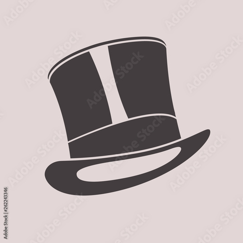Gentleman vintage top hat. Cylinder hat raster illustration.