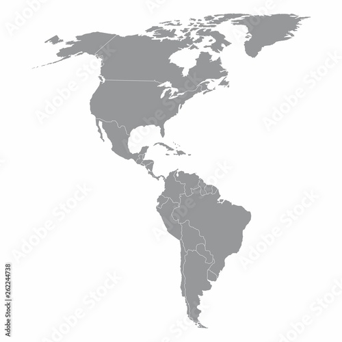 North and South America map photo