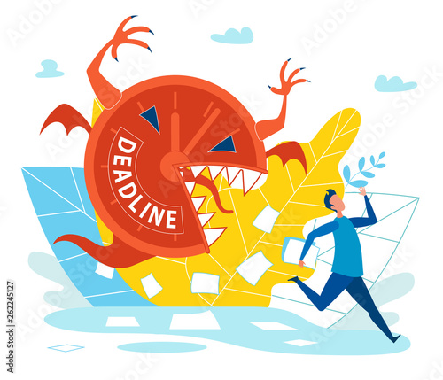 Man is Under Severe Stress Due to Deadline Flat.