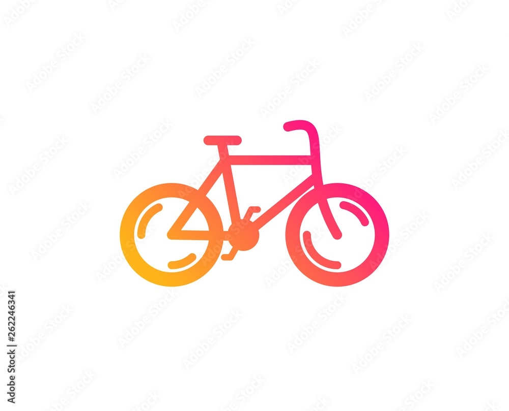 Bicycle transport icon. Bike public transportation sign. Driving symbol. Classic flat style. Gradient bicycle icon. Vector