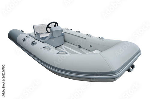 Inflatable boat isolated on white background