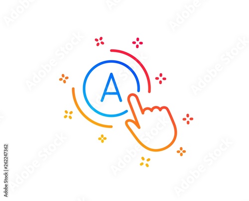 Ab testing line icon. Ui test button sign. Gradient design elements. Linear ab testing icon. Random shapes. Vector