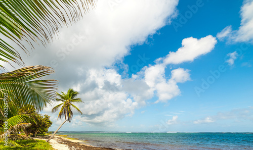 Autre Bord beach in Guadeloupe under a cloudy sky
