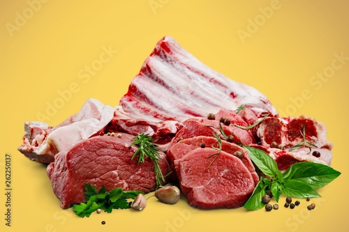 Fresh Raw Meat on desk