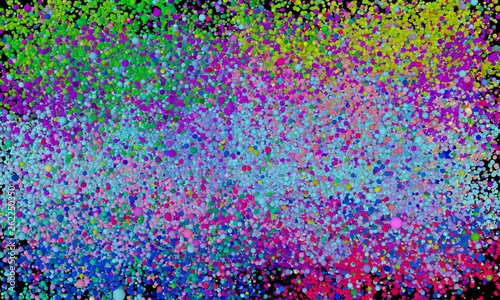 Abstract colorful background of particles. 3D rendering.