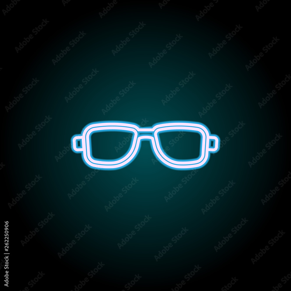 spectacles neon icon. Elements of Camping set. Simple icon for websites, web design, mobile app, info graphics