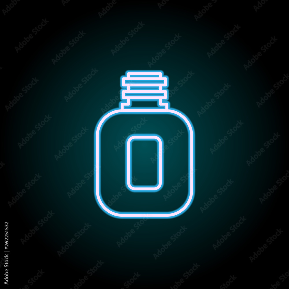 Obraz premium flask neon icon. Elements of Camping set. Simple icon for websites, web design, mobile app, info graphics