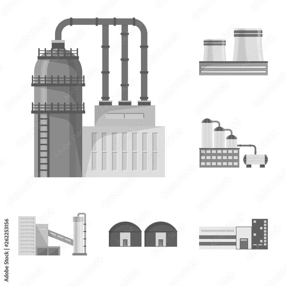 Naklejka Isolated object of production and structure icon. Collection of production and technology stock vector illustration.