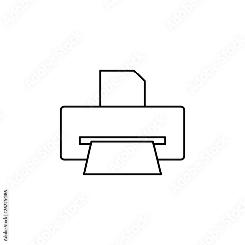 Printer printing paper line icon
