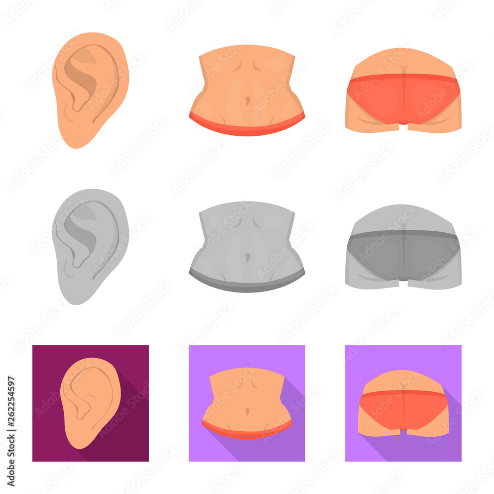 Vector design of body and part sign. Set of body and anatomy stock symbol for web. Vector design of body and part sign. Set of body and anatomy stock symbol for web.
