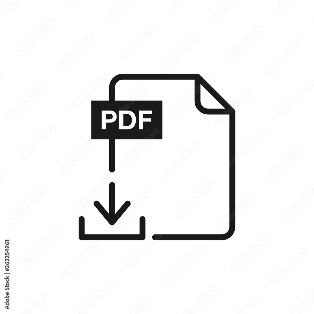 Pdf file download icon. File download. The PDF icon. File format symbol flat – stock vector Pdf file download icon. File download. The PDF icon. File format symbol flat – stock vector