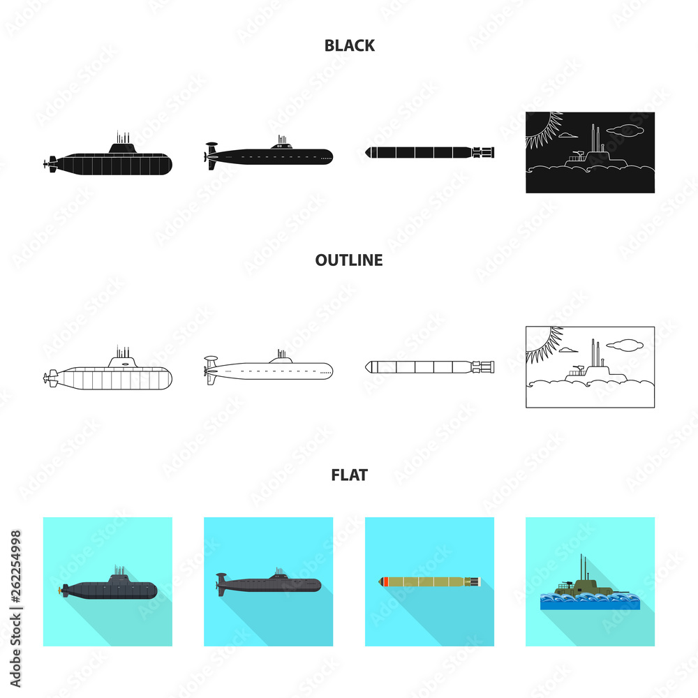 Isolated object of war  and ship symbol. Collection of war  and fleet vector icon for stock.