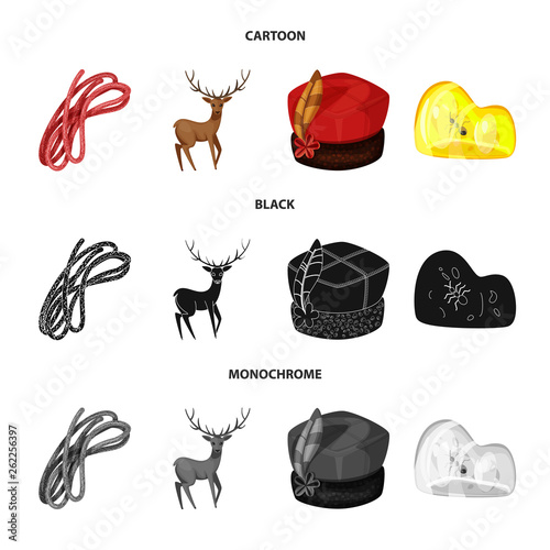Vector design of traditional and tour sign. Set of traditional and landmarks stock symbol for web.