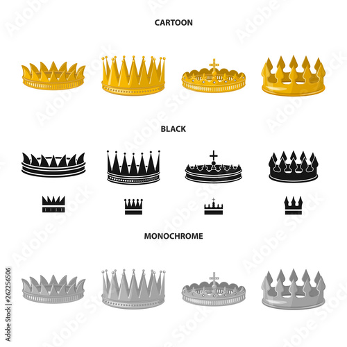 Vector design of medieval and nobility sign. Set of medieval and monarchy stock symbol for web.