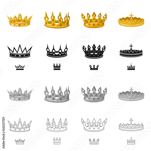 Vector design of medieval and nobility logo. Collection of medieval and monarchy stock symbol for web.