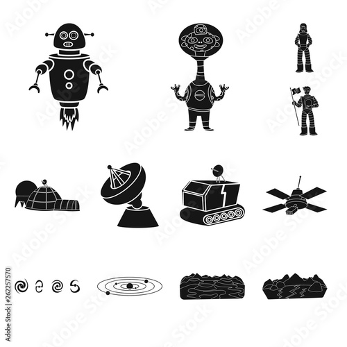 Isolated object of colonization  and sky logo. Set of colonization  and galaxy  stock vector illustration.