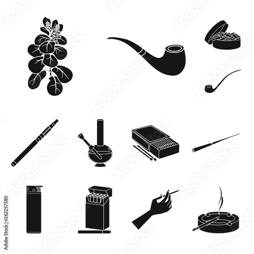 Vector illustration of anti and habit sign. Set of anti and tobacco stock vector illustration.