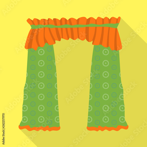 Vector design of drapes and cornice logo. Set of drapes and cosiness stock vector illustration.