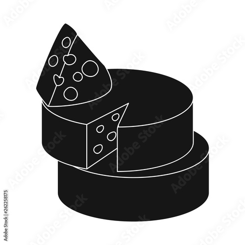 Isolated object of cheese and cheddar sign. Collection of cheese and parmesan stock vector illustration.