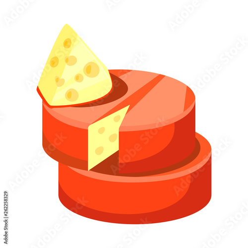 Isolated object of cheese and cheddar icon. Set of cheese and parmesan stock symbol for web.