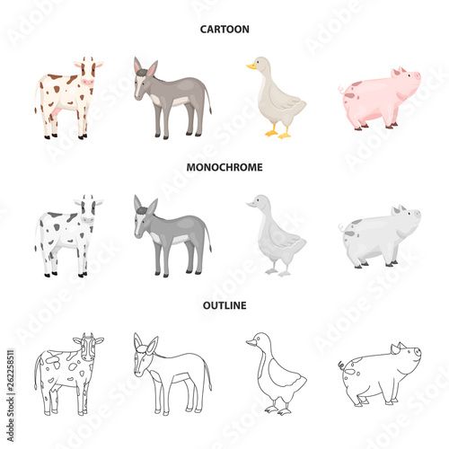 Vector illustration of breeding and kitchen  symbol. Collection of breeding and organic  stock symbol for web.