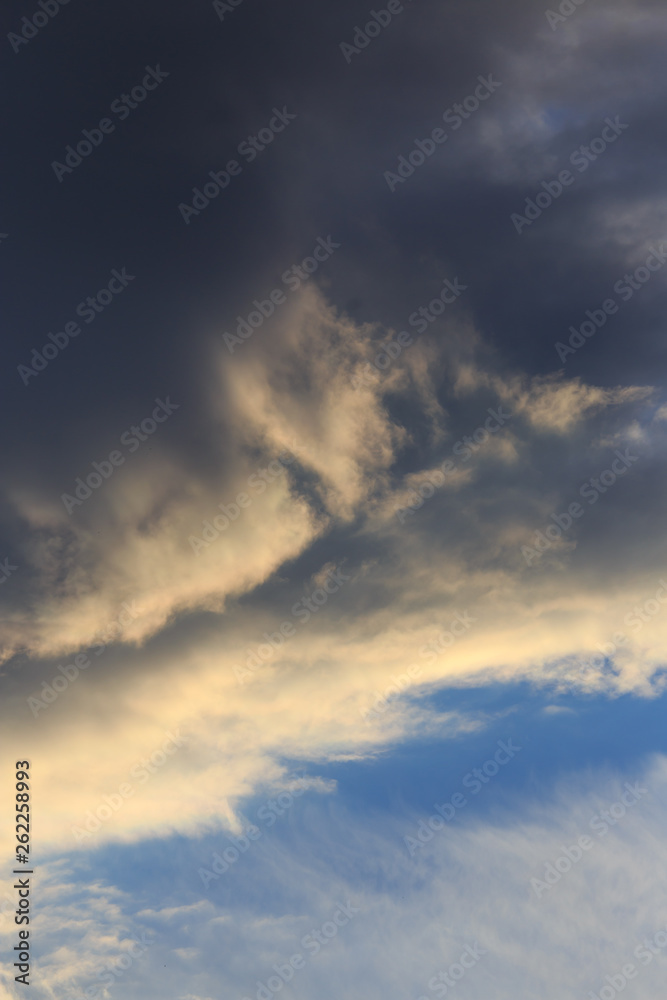 Clouds after rain before sunset as a background Clouds after rain before sunset as a background