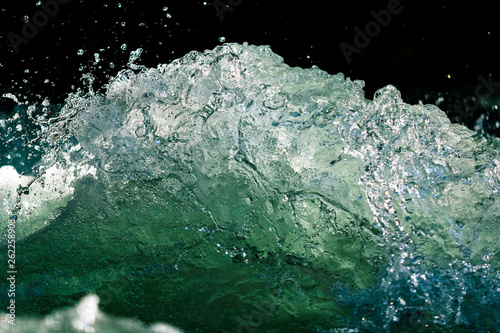 Splashes of water from the waves in the sea