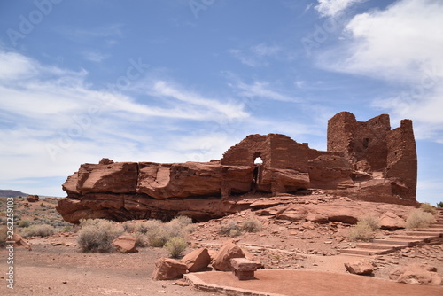 Flagstaff  AZ.  U.S.A. June 5  2018. Wukoki pueblo ruins are part of the greater Wupatki National Monument. Built circa 1100 to 1250 A.D. by the Sinagua.  